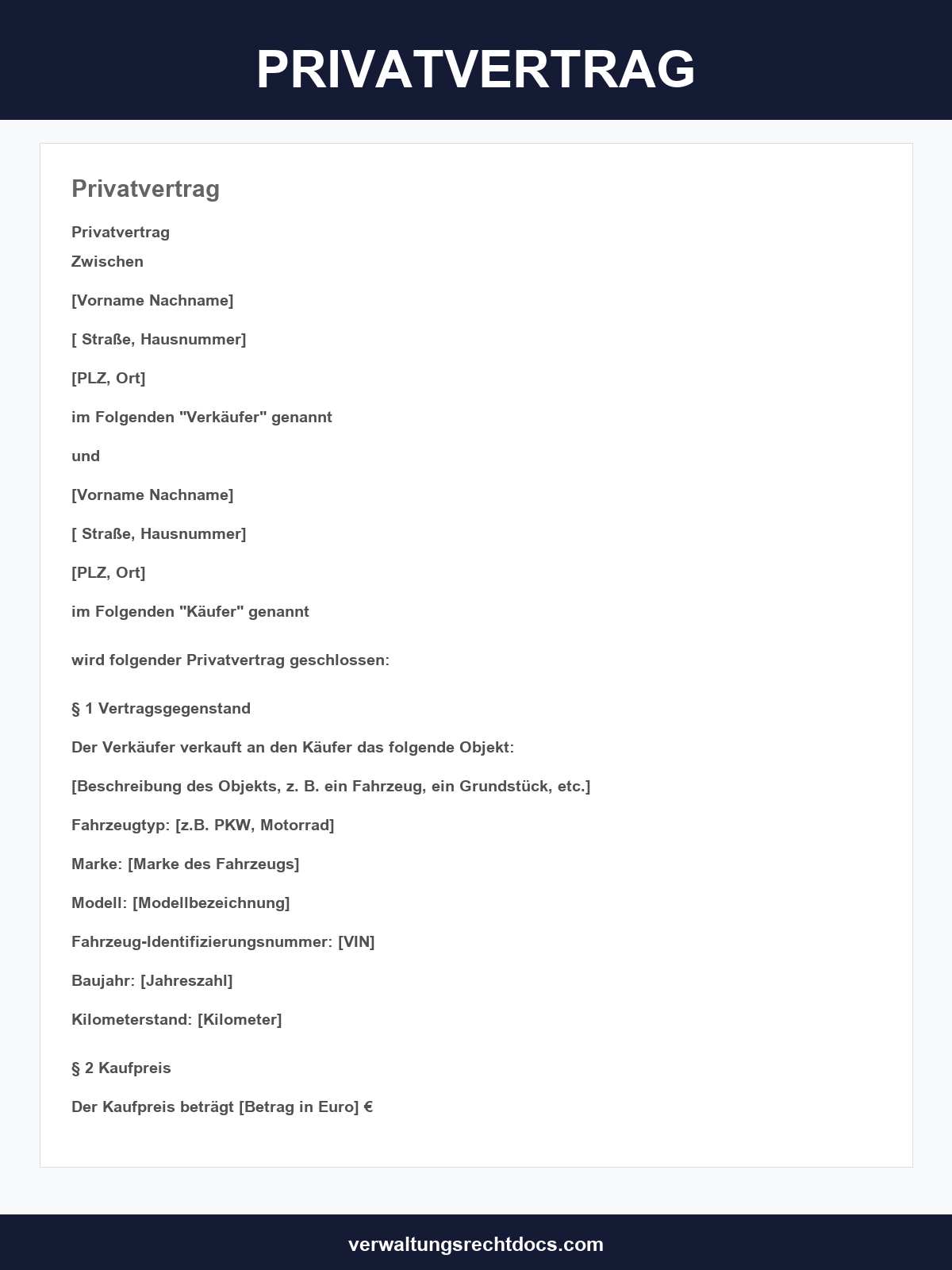 Privatvertrag